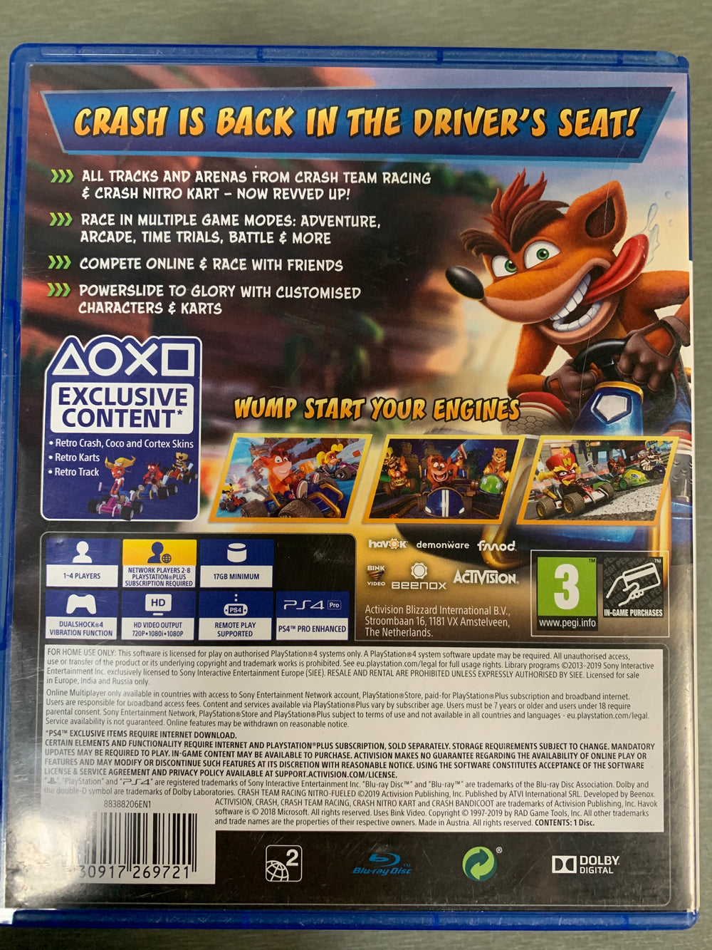 Crash Team Racing Nitro-Fueled. PS4.