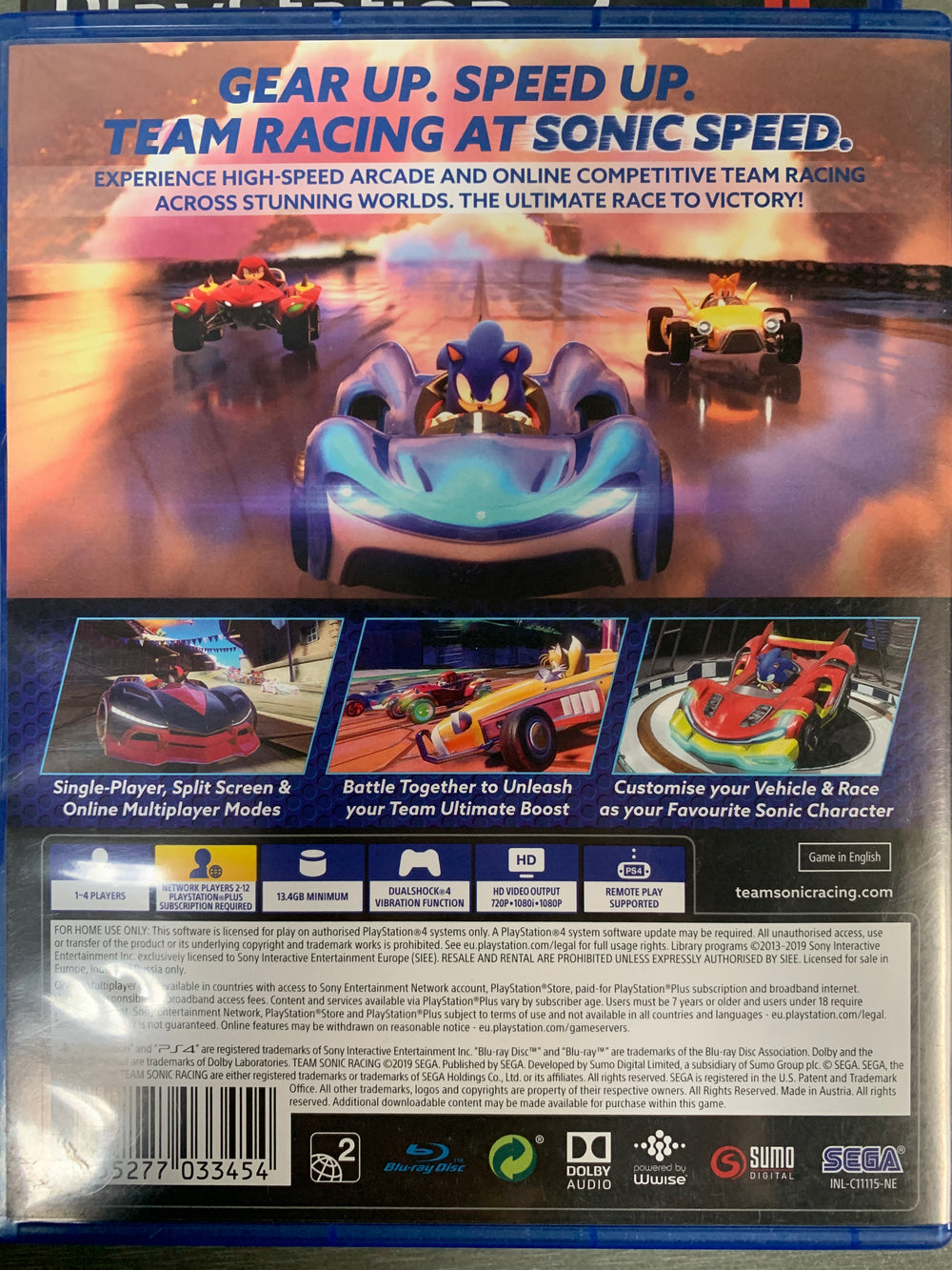 Team Sonic Racing. PS4.