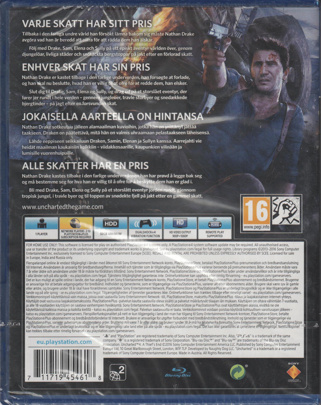Uncharted 4: A Thief’s End. PS4.