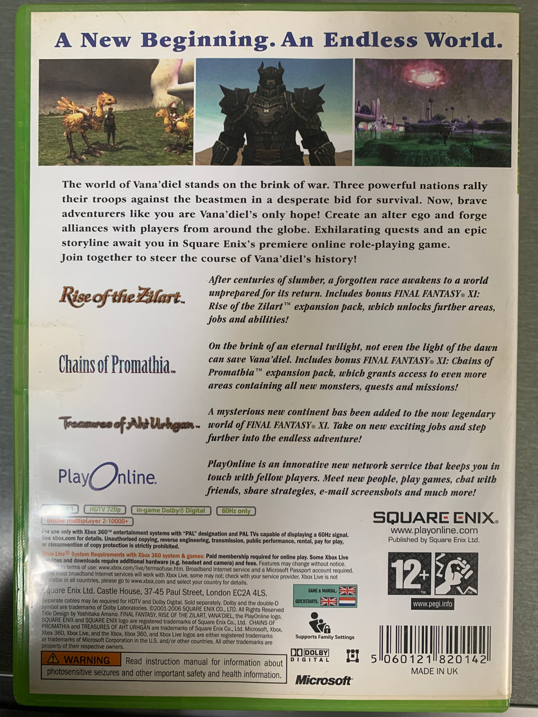 Final Fantasy XI Online. XBOX.