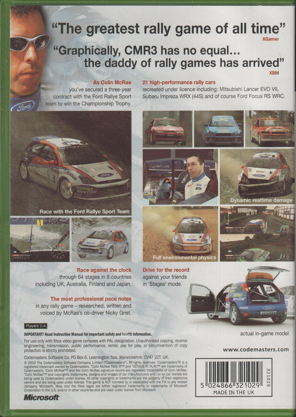 Colin McRae Rally 3. XBOX.