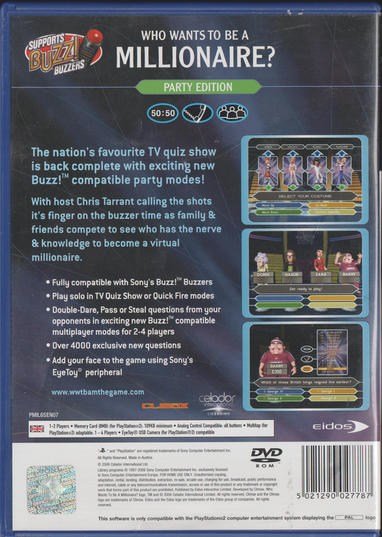 Who Wants To Be A Millionaire - Party Edition. PS2.