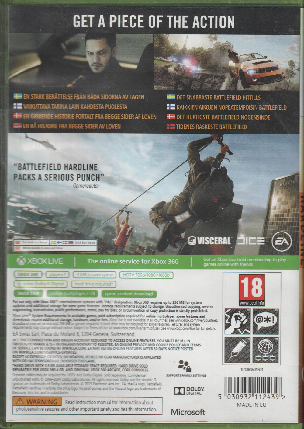Battlefield Hardline. Xbox 360.