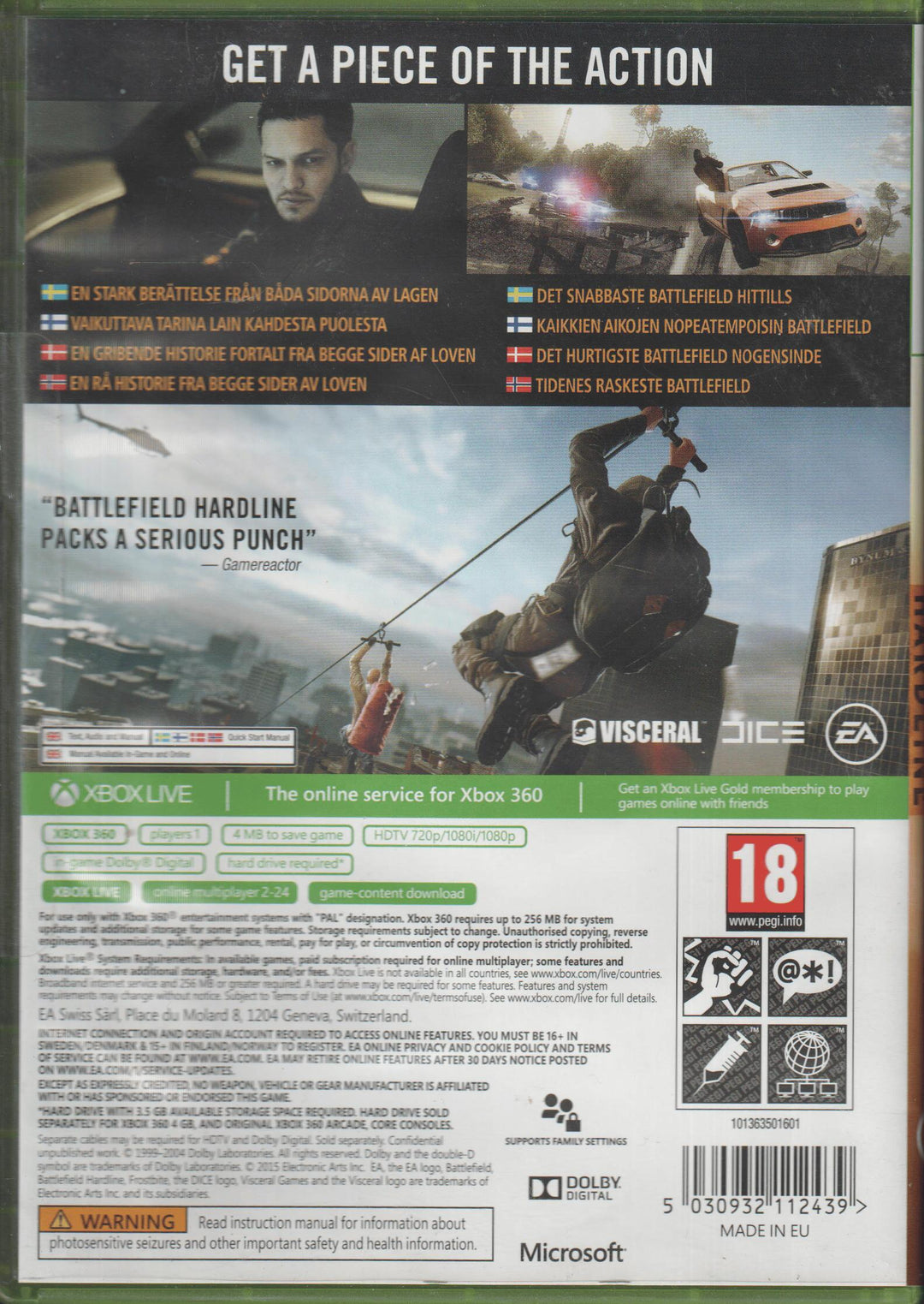 Battlefield Hardline. Xbox 360.