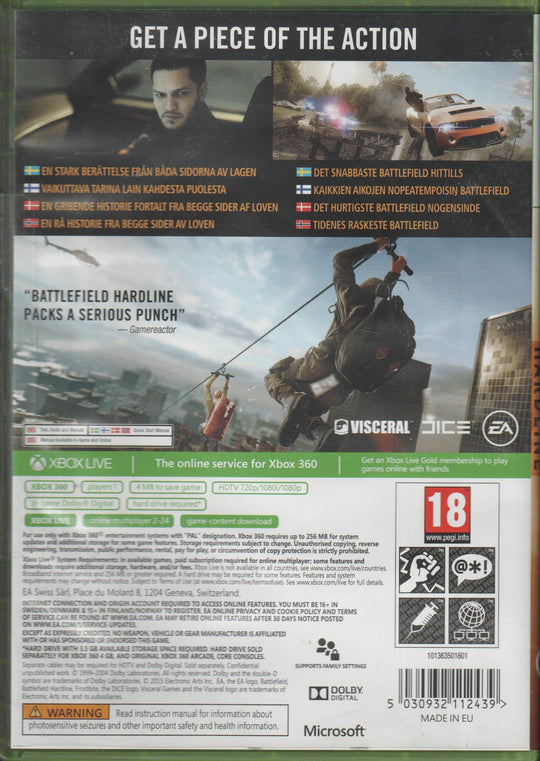 Battlefield Hardline. Xbox 360.