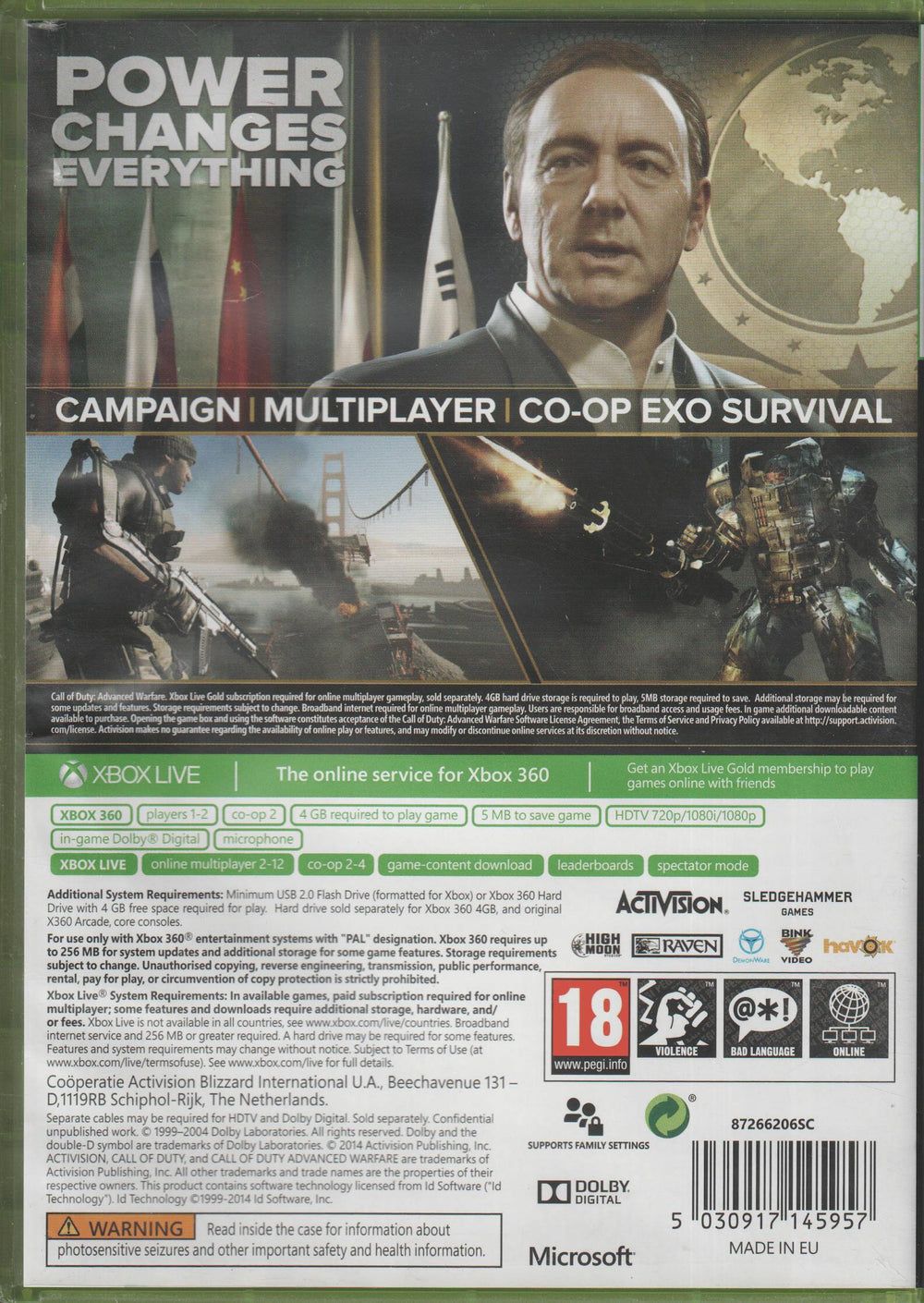 Call of Duty: Advanced Warfare. Xbox 360.