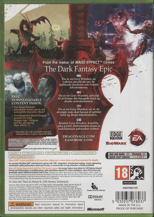 Dragon Age: Origins. Xbox 360.