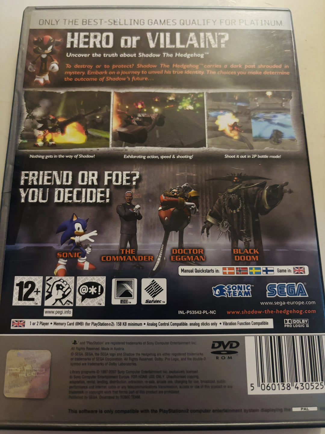 Shadow the Hedgehog. PS2