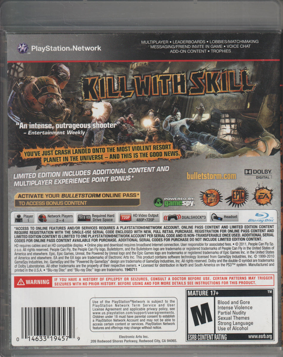 Bulletstorm Limited Edition. PS3