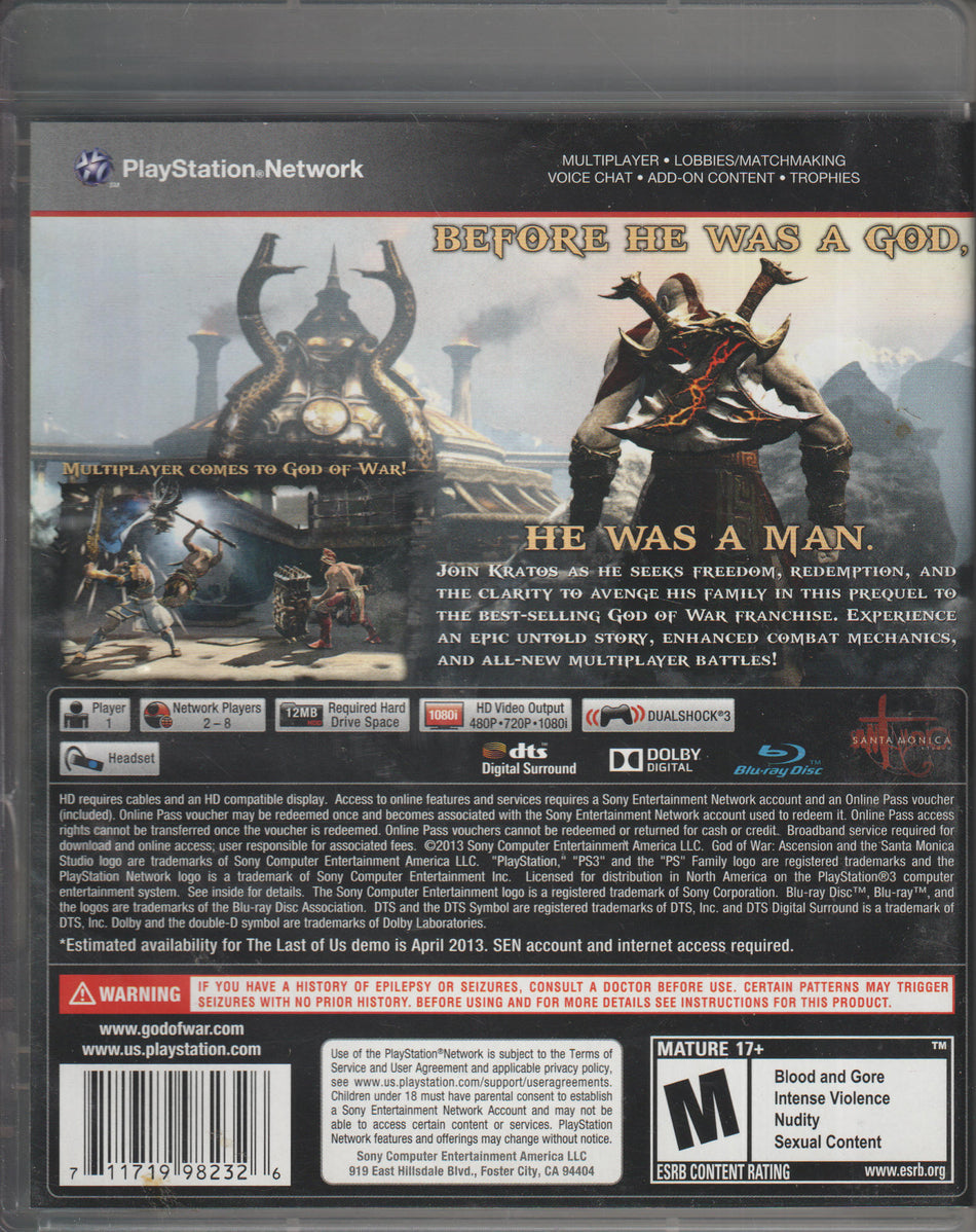 God of War: Ascension. PS3