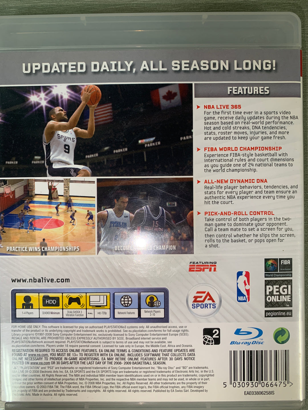 NBA Live 09. PS3.