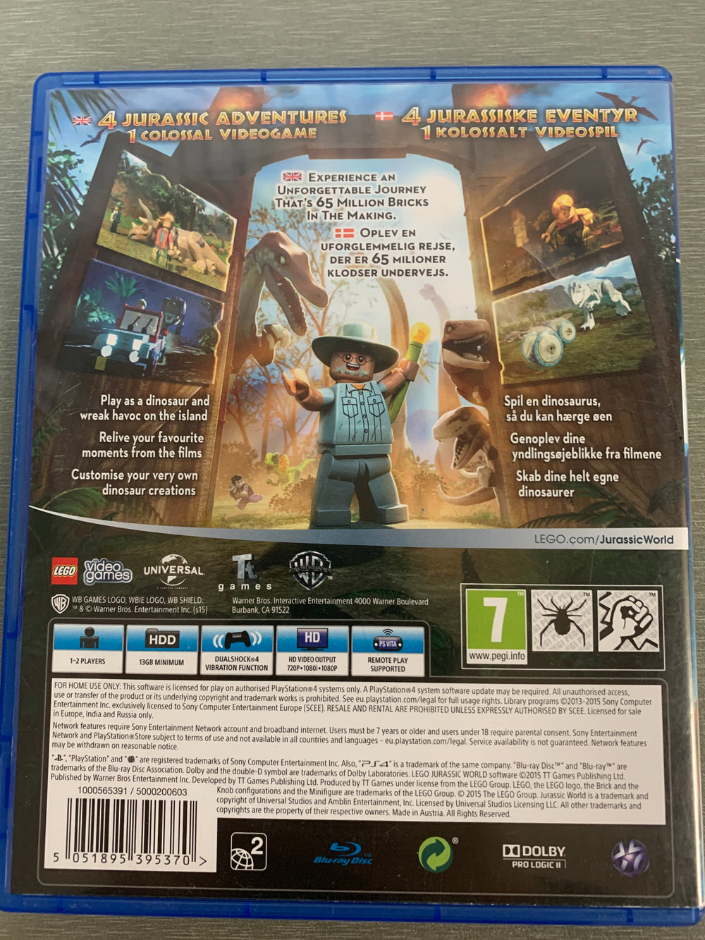 LEGO Jurassic World. PS4.