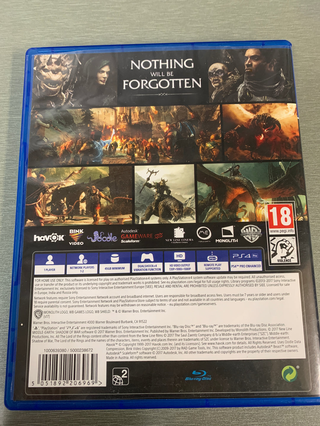 Middle-earth: Shadow of War. PS4.