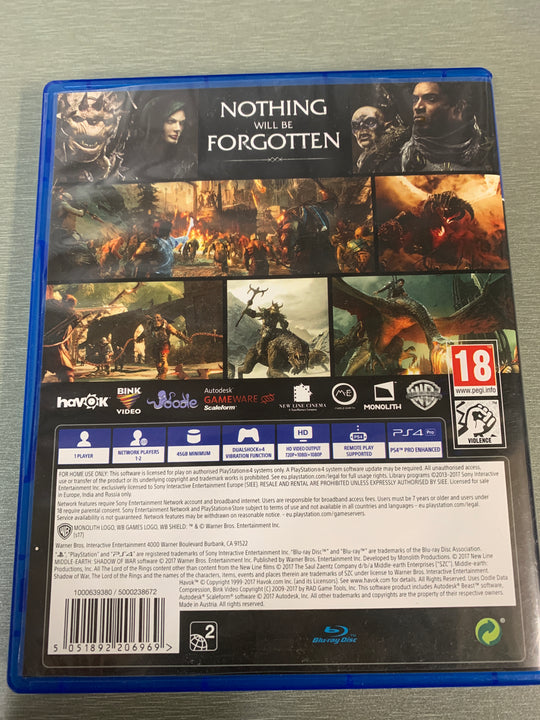 Middle-earth: Shadow of War. PS4.