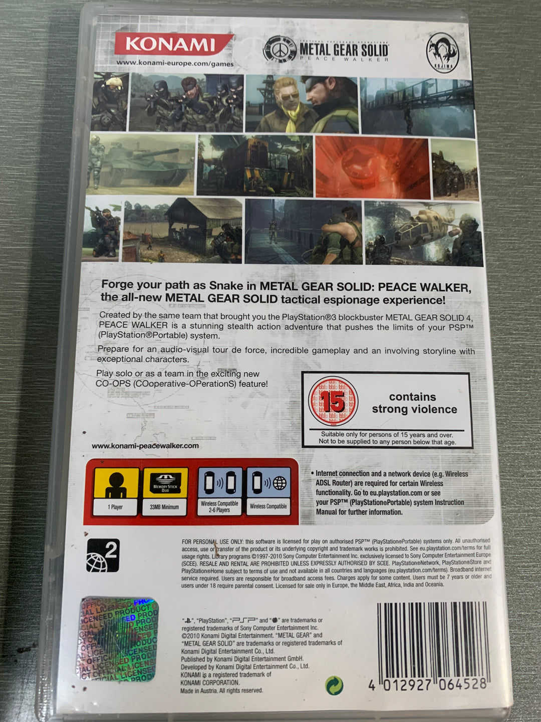 Metal Gear Solid: Peace Walker. PSP.