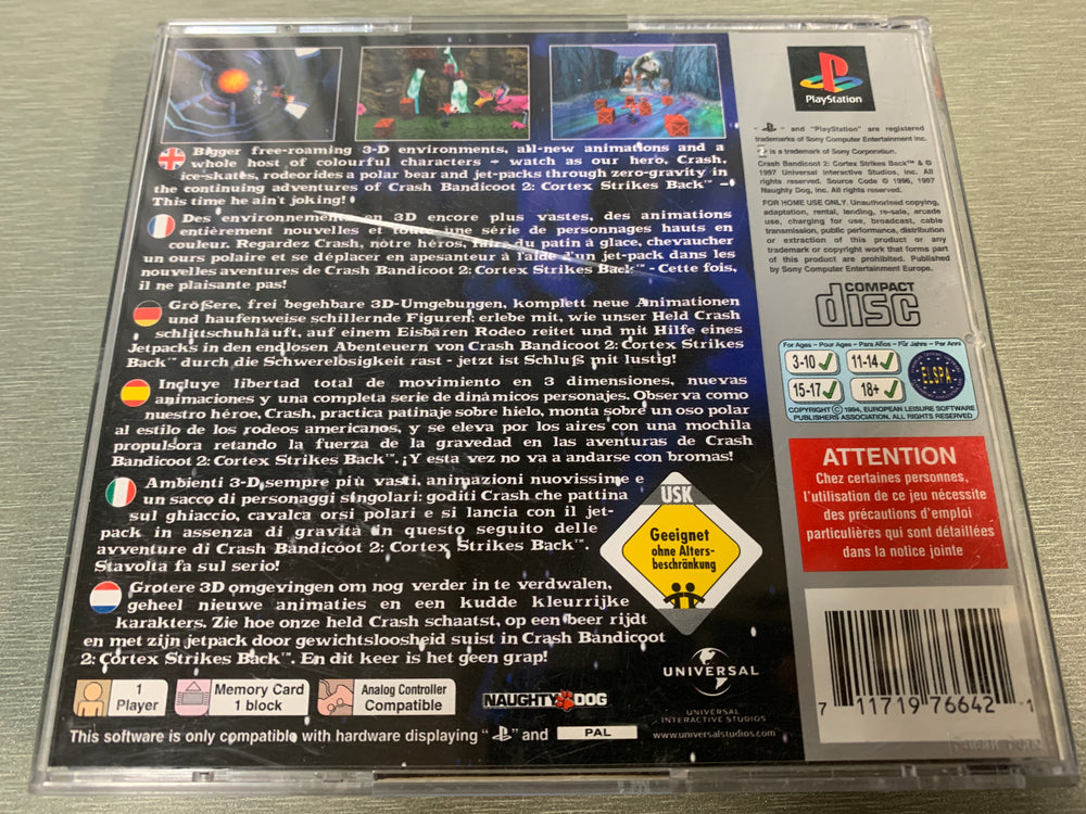 Crash Bandicoot 2: Cortex Strikes Back Platinum. PS1.