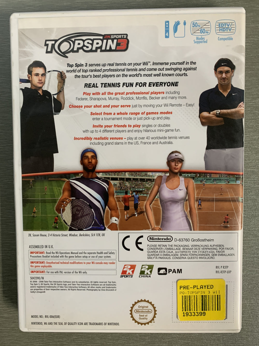 Top Spin 3. Wii.
