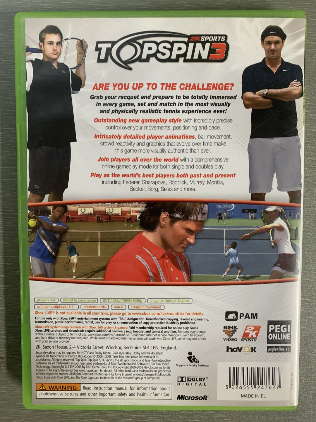 Top Spin 3. Xbox 360.