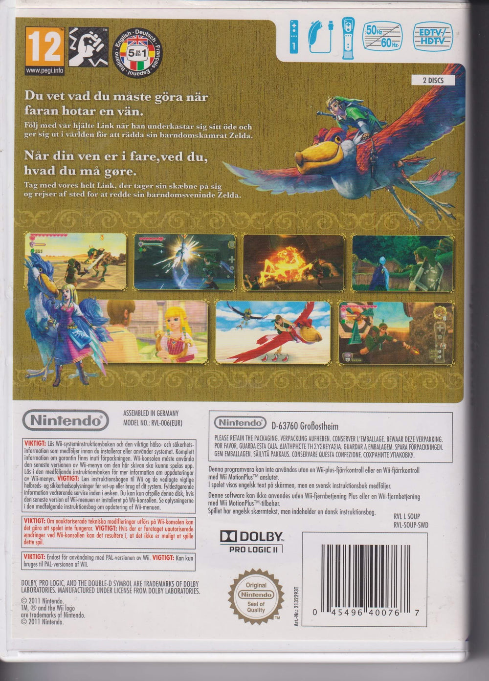 The Legend of Zelda: Skyward Sword – Limited Edition med Special Orchestra CD. Wii.
