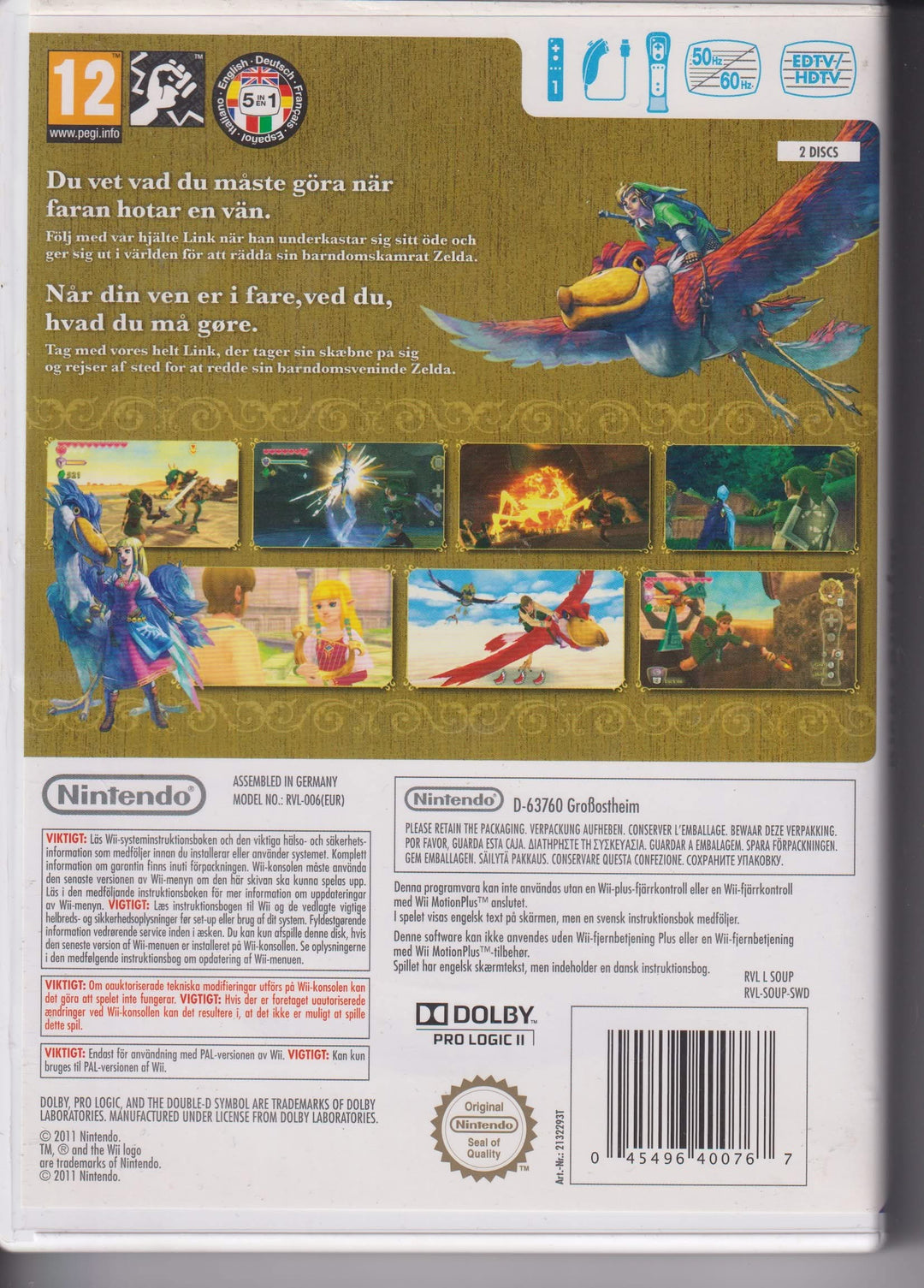 The Legend of Zelda: Skyward Sword – Limited Edition med Special Orchestra CD. Wii.