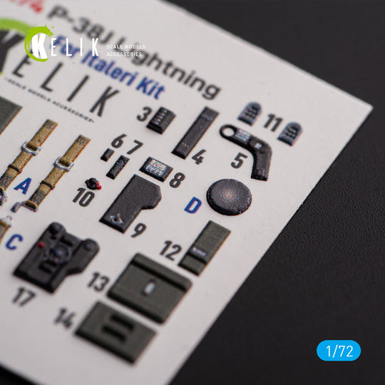 ?-38J Lightning - interior 3D decals for Italeri/Academy kit