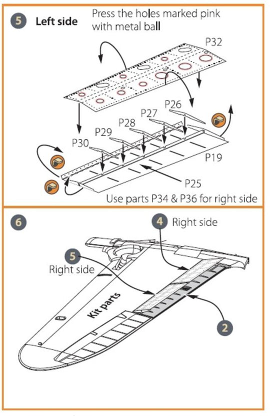 La-5 (all versions) PE landing flaps for CP kits CP72014/CP72015