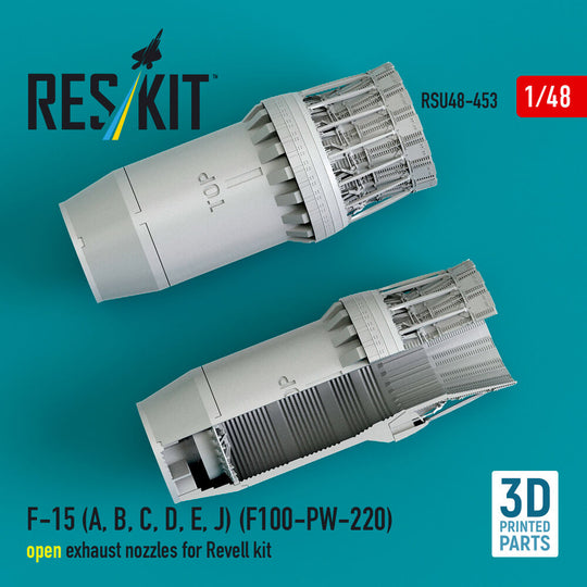 F-15 (A, B, C, D, E, J) (F100-PW-220) open exhaust nozzles for Revell kit (3D Printed)