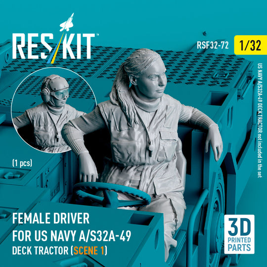 Female driver for US NAVY A/S32A-49 Deck Tractor (scene 1) (1 pcs) (3D Printed)