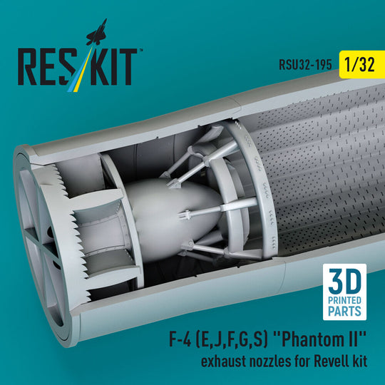F-4 (E, J, F, G, S) Phantom II exhaust nozzles for Revell kit (3D Printed)