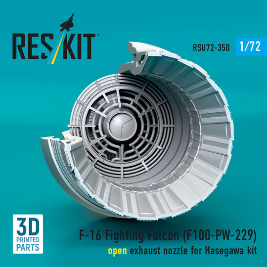 F-16 Fighting Falcon (F100-PW-229) open exhaust nozzle (3D Printed) for Hasegawa