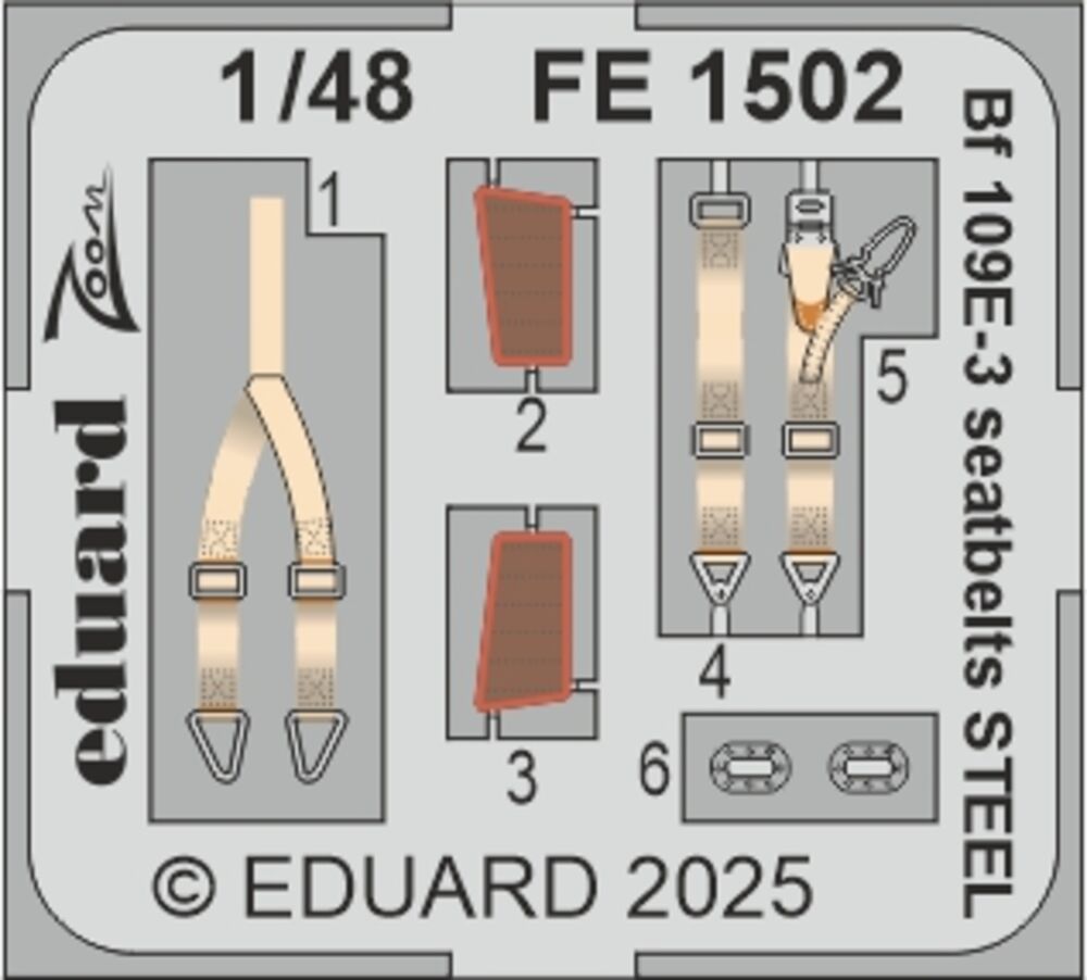 Bf 109E-3 seatbelts STEEL  HOBBY BOSS