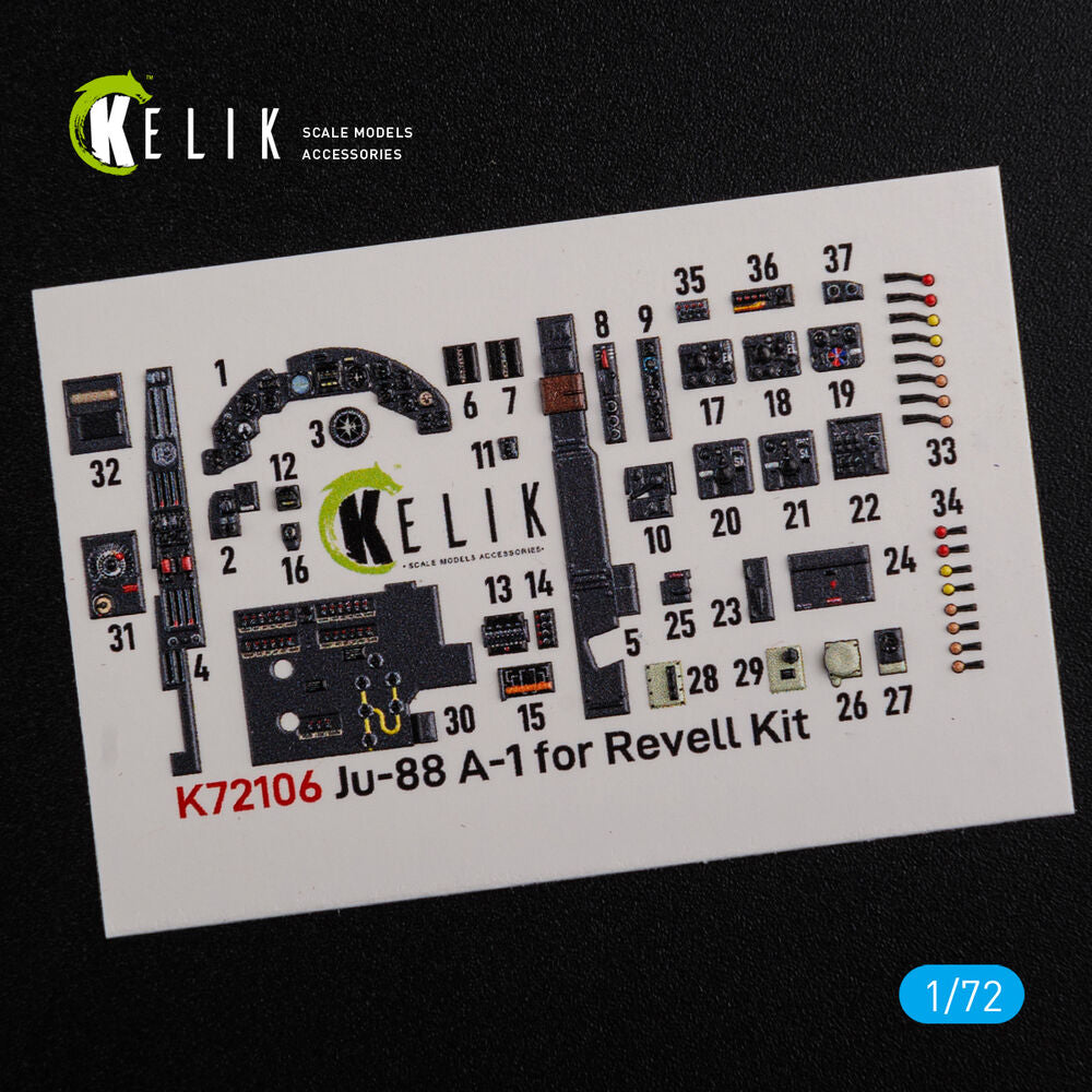 Ju-88 A-1 interior 3D decals for Revell kit