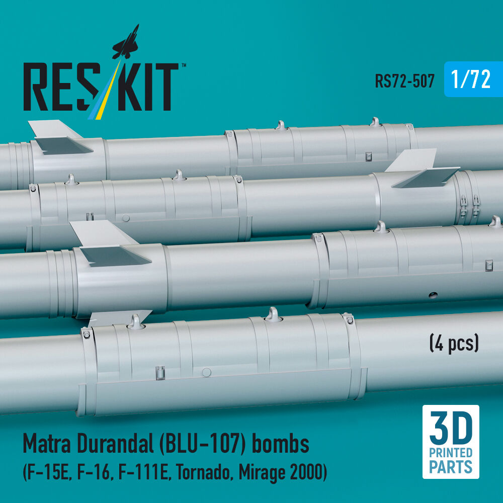 Matra Durandal (BLU-107) bombs (4 pcs) (F-15E, F-16, F-111E, Tornado, Mirage 2000) (3D Printed)
