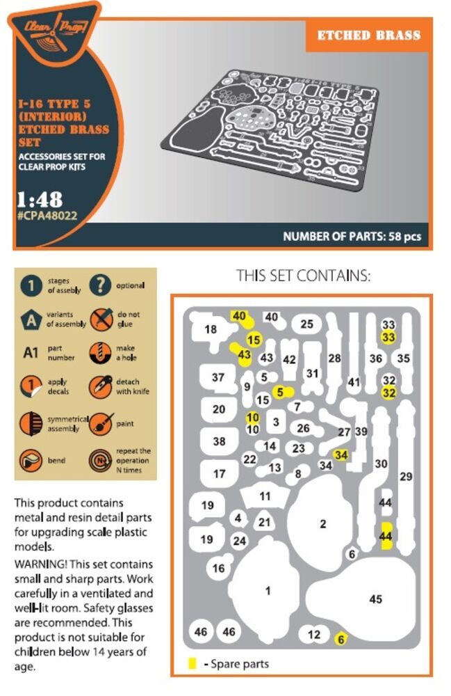I-16 type 5 INTERIOR PE parts for CP kits