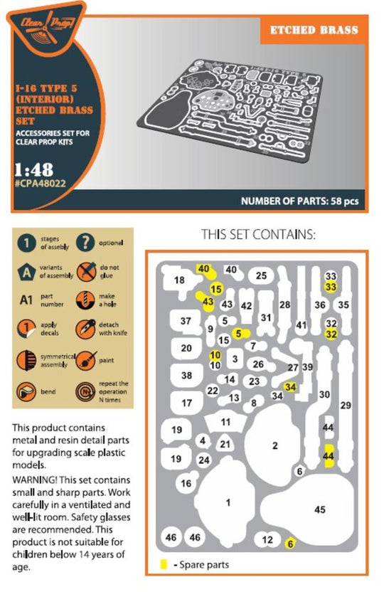 I-16 type 5 INTERIOR PE parts for CP kits
