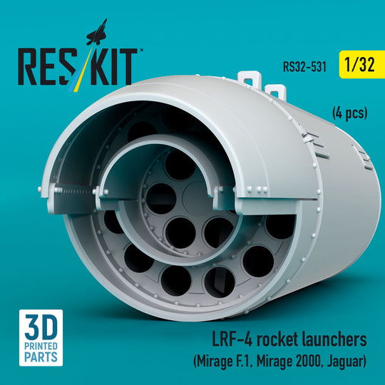LRF-4 rocket launchers (4 pcs) (Mirage F.1, Mirage 2000, Jaguar) (3D Printed)
