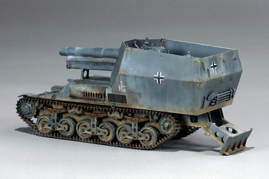 15 cm sFH 13/1 (Sf)auf Gw Lrs.(f )Sd.Kfz.135/1 with German 50 Ton Type SSy45 Flatcar Schwerer Platformwagen [3 in 1]