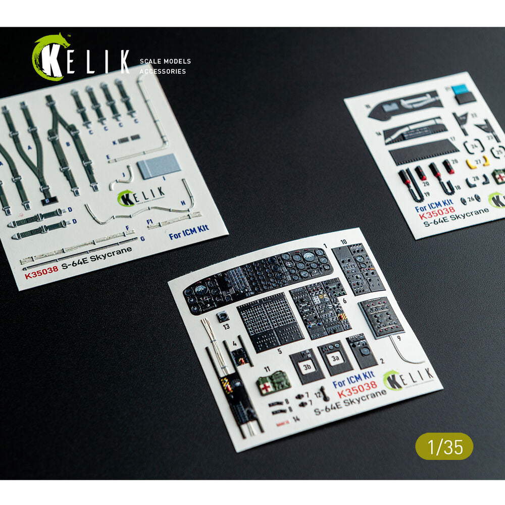 S-64E Skycrane - interior 3D decals for ICM kit