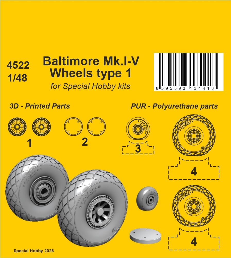Baltimore Mk.I-V Wheels for Special Hobby