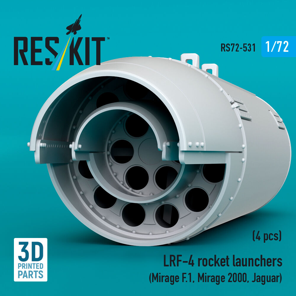 LRF-4 rocket launchers (4 pcs) (Mirage F.1, Mirage 2000, Jaguar) (3D Printed)