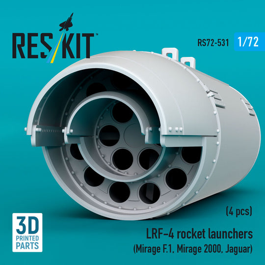 LRF-4 rocket launchers (4 pcs) (Mirage F.1, Mirage 2000, Jaguar) (3D Printed)