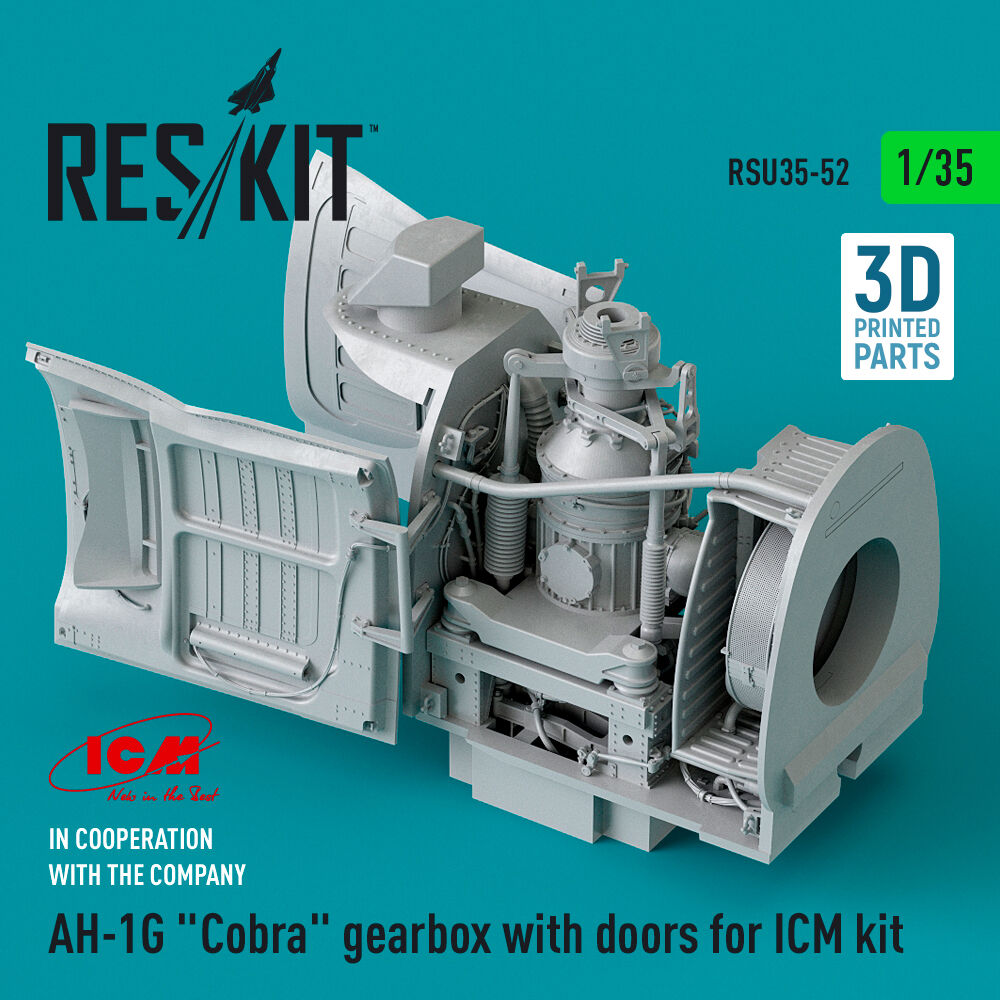 AH-1G Cobra gearbox with doors for ICM kit (3D Printed)