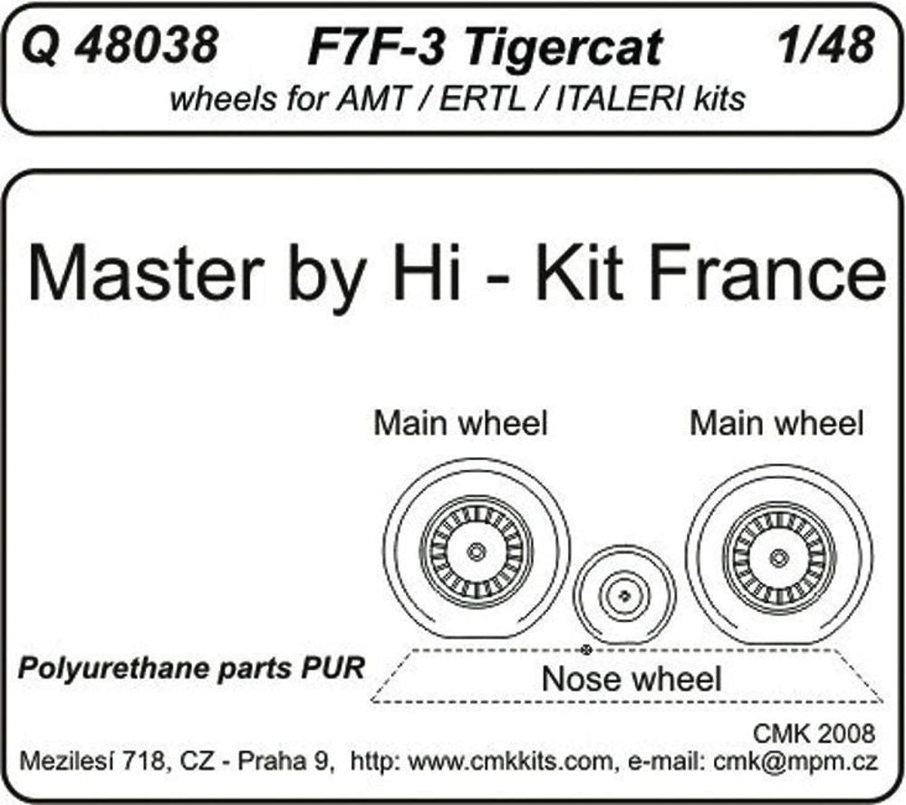 F7F-3 tigercat wheels für Revell Bausatz