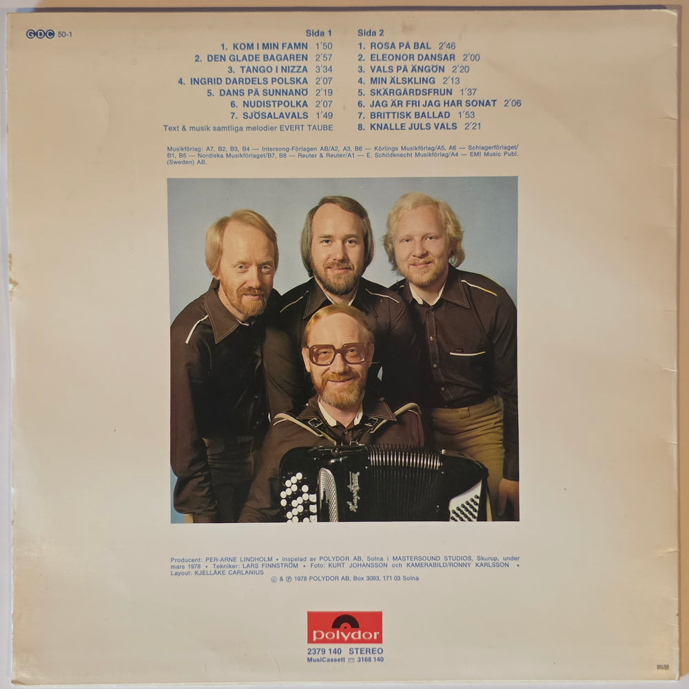 Bröderna Färm, Evert Taube melodier (1975). LP-plate.
