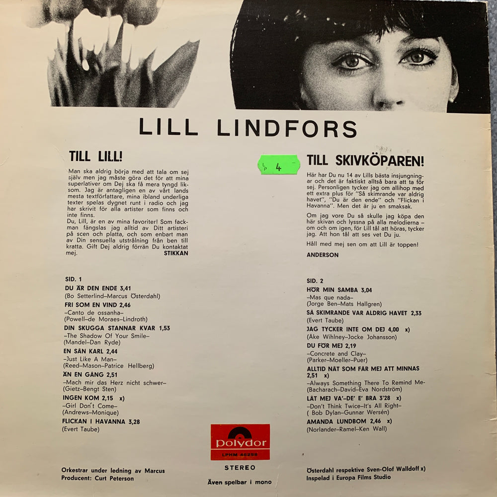 Lill Lindfors – Du är den ende. 1967. LP.