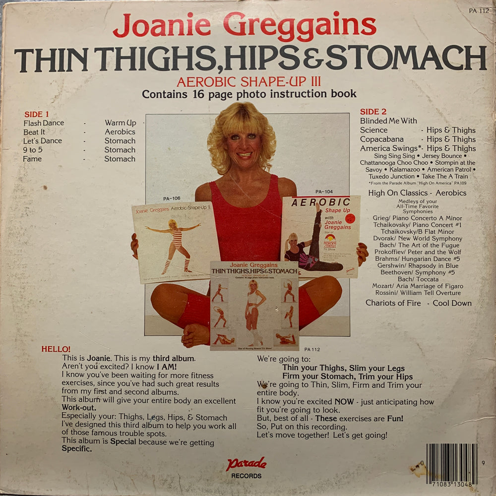 Joanie Greggains – Thin Thighs, Hips & Stomach: Aerobic Shape-Up III. 1980-tallet. LP.