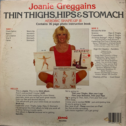 Joanie Greggains – Thin Thighs, Hips & Stomach: Aerobic Shape-Up III. 1980-tallet. LP.