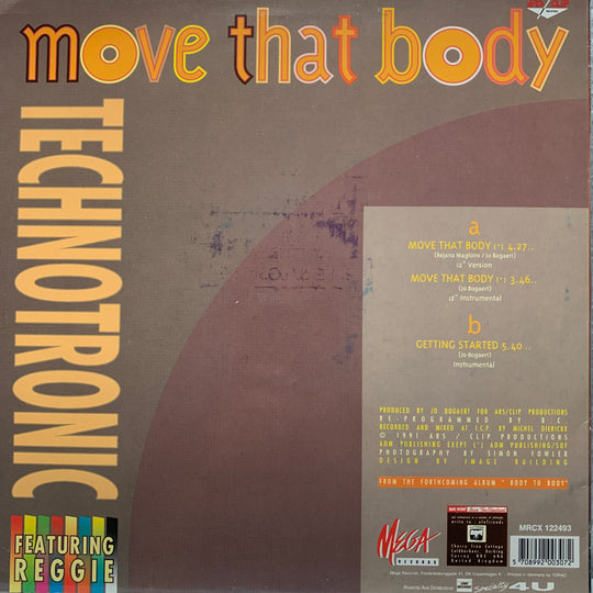 Technotronic featuring Reggie – Move That Body. 1991. 12" Maxi-Single.
