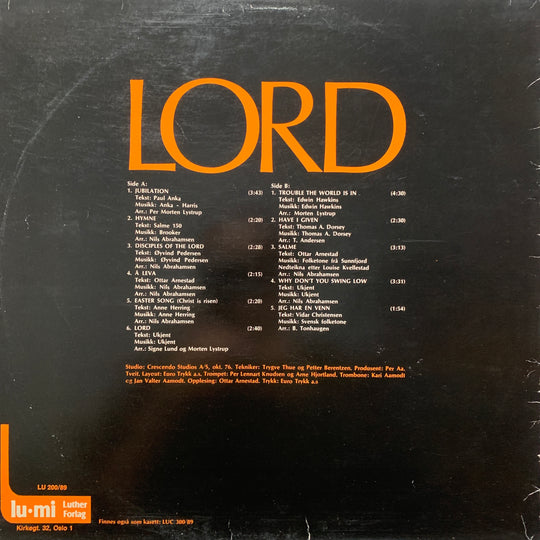 Bergen Jubilee Singers & Dektos • Gospel - Lord. 1980. LP.