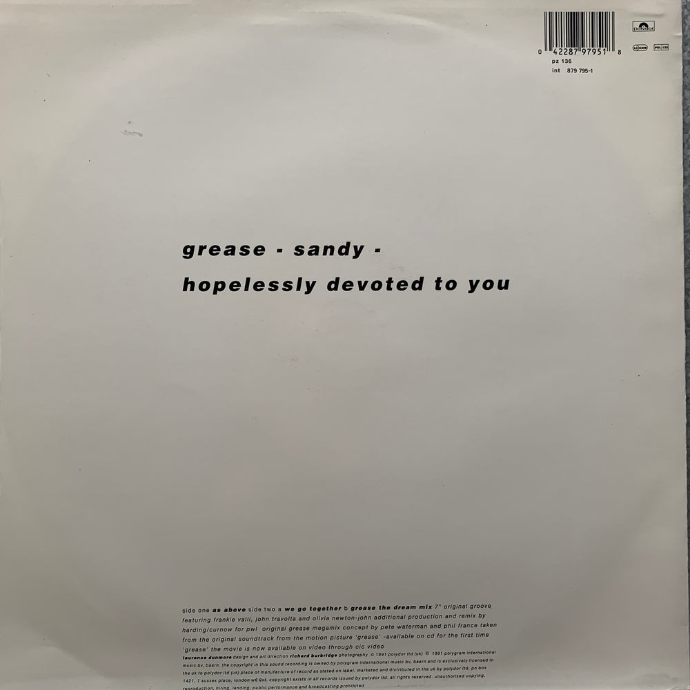 Grease - The Dream Mix. 1990. LP.
